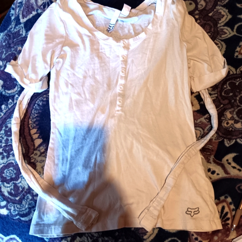 Woman's fox white long-sleeved shirt